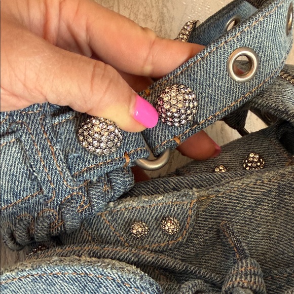 Balenciaga Blue Denim XS Crystals Neo Cagole Bag - Picture 13 of 15